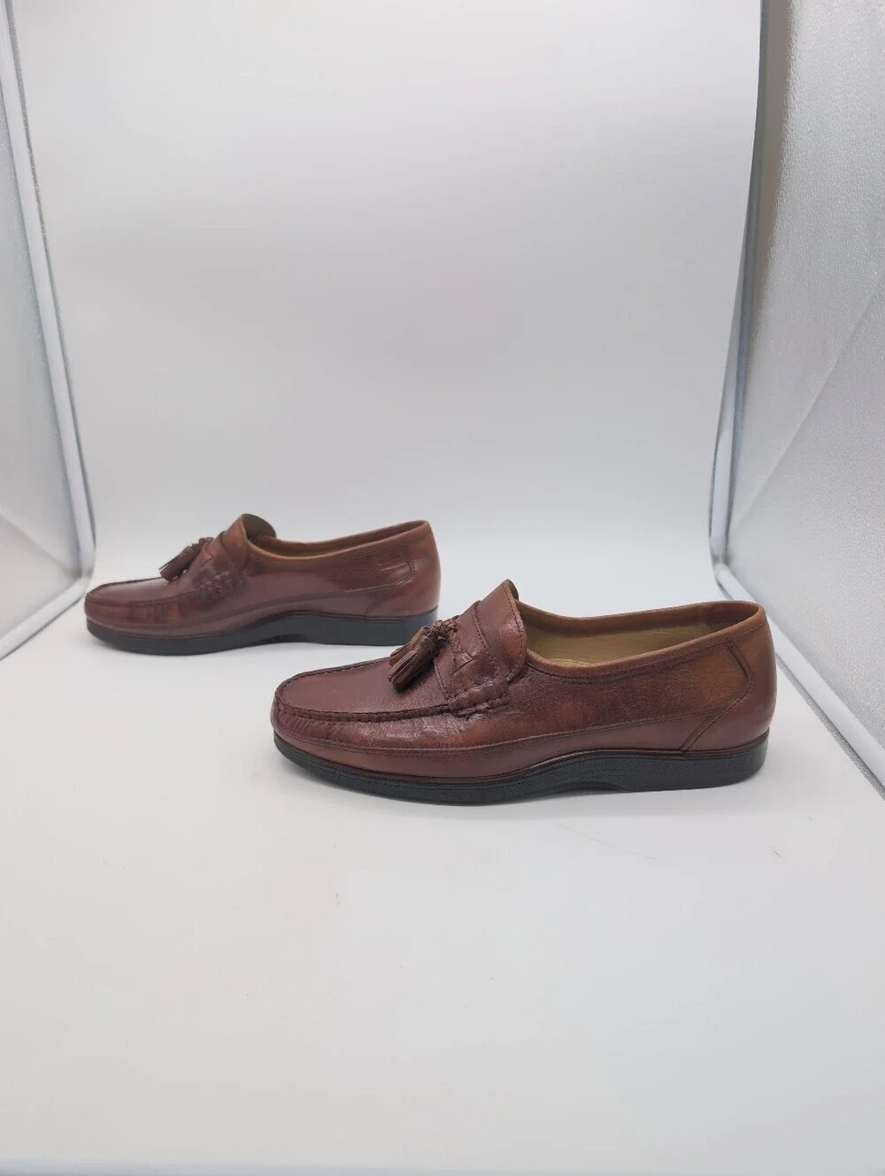 Florsheim Men's Brown Leather Tassel Loafers Sz 11 D K18599 221 Brazil